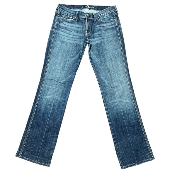 7 For All Mankind Women's Straight Leg Jeans - Blue - Picture 1 of 12